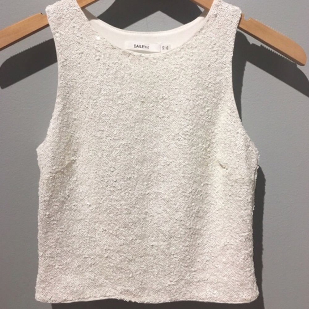 Beautiful white sequin crop top!